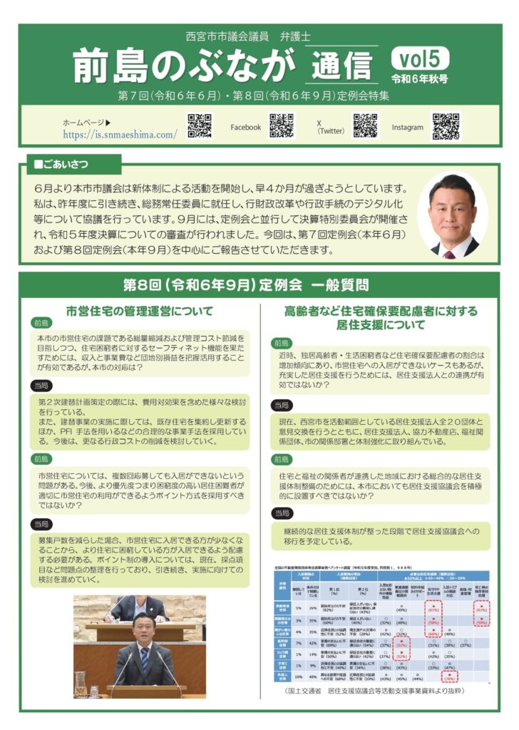 市政報告　vol５ 令和６年秋号